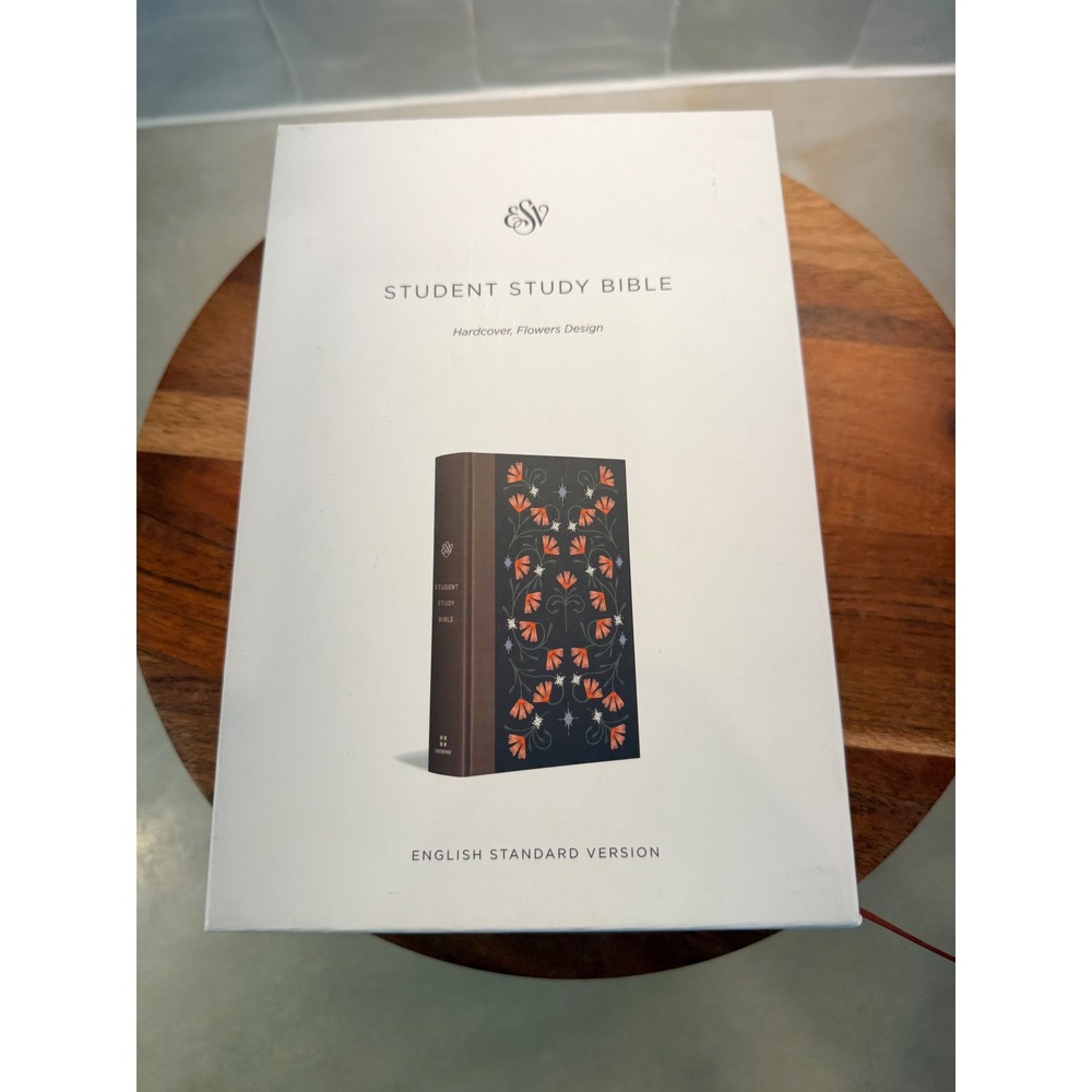 Crossway ESV Student Study Bible Hardcover Flower Design Floral Grey Cloth Board